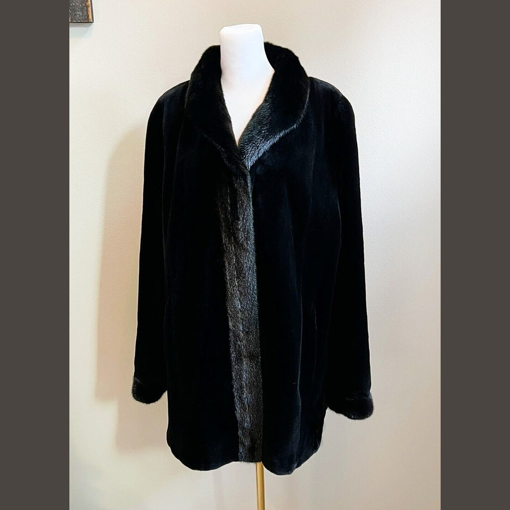 Stunning Black Dyed Sheared Mink Fur Jacket Reversible to Rainwear Size 14 NEW! Clothing, Shoes & Accessories:Women:Women's Clothing:Coats, Jackets & Vests Style Your Walls